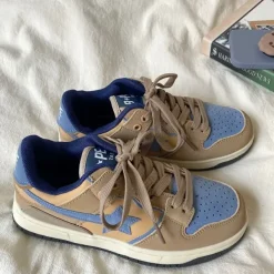 Aesthetic Sneakers|Mens*Boogzel Clothing Brown & Blue Shooting Star Sneakers Brown/blue