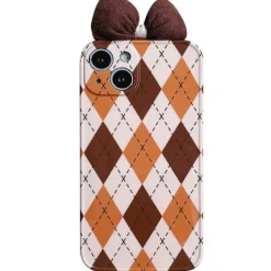 Iphone Cases*Boogzel Clothing Brown Bow Argyle iPhone Case