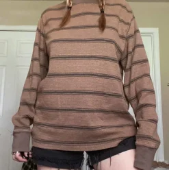 Long Sleeve Tops*Boogzel Clothing Striped Longsleeve Top Brown