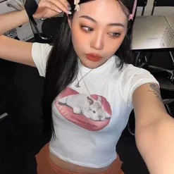 Y2K Tops|Crop Tops*Boogzel Clothing Bunny Baby Tee White/pink
