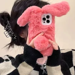 Iphone Cases*Boogzel Clothing Bunny Ears Furry iPhone Case Pink