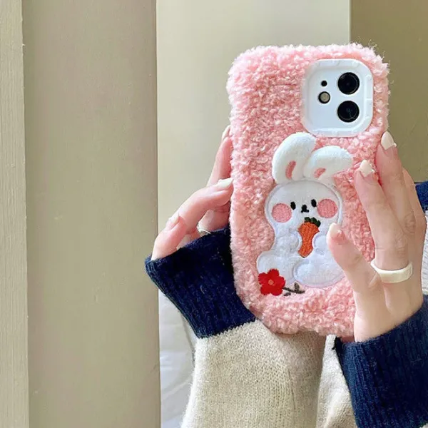 Iphone Cases*Boogzel Clothing Bunny Fluffy iPhone Case Pink