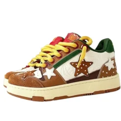 Aesthetic Sneakers*Boogzel Clothing Burger & Star Sneakers Brown/green