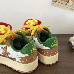 Aesthetic Sneakers*Boogzel Clothing Burger & Star Sneakers Brown/green