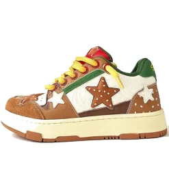 Aesthetic Sneakers*Boogzel Clothing Burger & Star Sneakers Brown/green