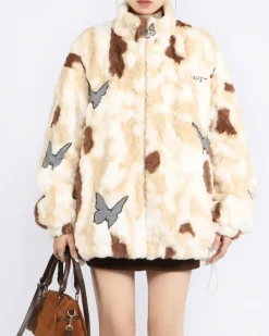 Coats & Jackets*Boogzel Clothing Butterfly Aesthetic Oversized Fur Jacket
