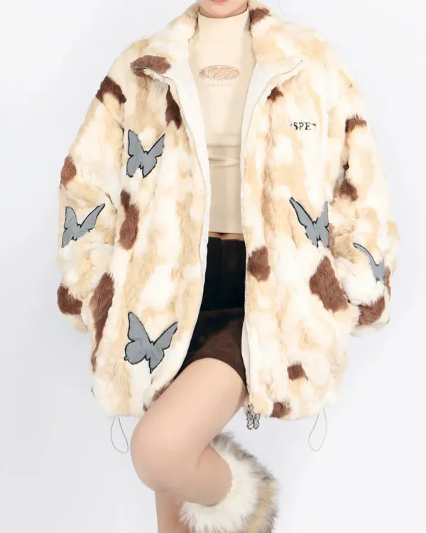 Coats & Jackets*Boogzel Clothing Butterfly Aesthetic Oversized Fur Jacket