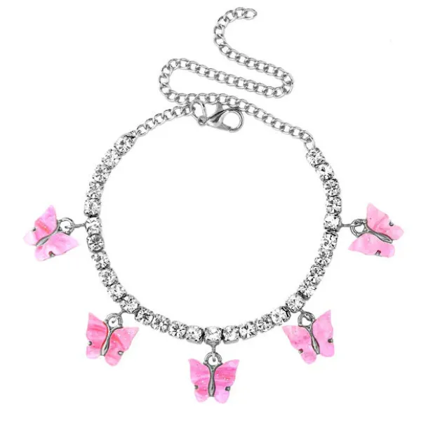 Other|Bracelts*Boogzel Clothing Butterfly Anklet Pink