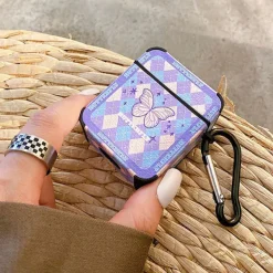 Iphone Cases*Boogzel Clothing Butterfly Argyle Airpods Case Purple