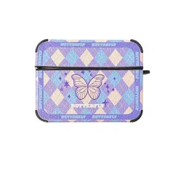 Iphone Cases*Boogzel Clothing Butterfly Argyle Airpods Case Purple