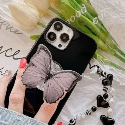 Iphone Cases*Boogzel Clothing Butterfly Beaded Chain iPhone Case Black