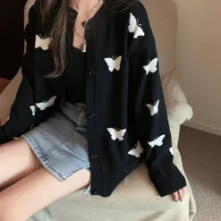 Knit Cardigans*Boogzel Clothing Butterfly Cardigan Black