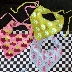Other|Hats*Boogzel Clothing Butterfly Crochet Hair Scarf Blue/pink