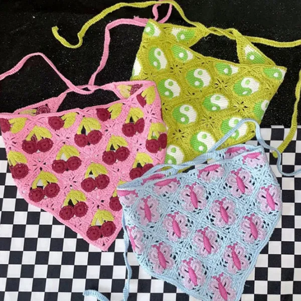 Other|Hats*Boogzel Clothing Butterfly Crochet Hair Scarf Blue/pink