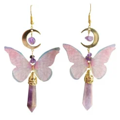 Earrings*Boogzel Clothing Butterfly Crystal Earrings Purple