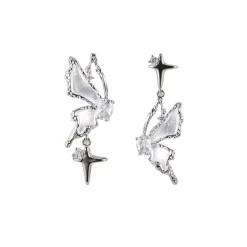 Earrings*Boogzel Clothing Butterfly Crystal Earrings Purple