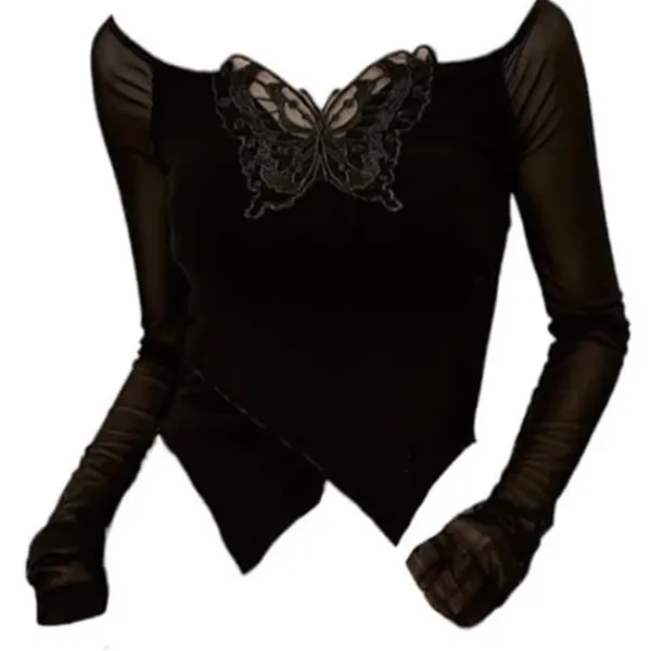 Long Sleeve Tops*Boogzel Clothing Butterfly Cut Out Long Sleeve Top