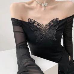 Long Sleeve Tops*Boogzel Clothing Butterfly Cut Out Long Sleeve Top