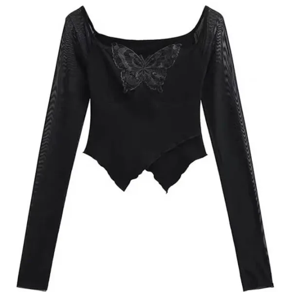 Long Sleeve Tops*Boogzel Clothing Butterfly Cut Out Long Sleeve Top