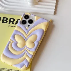 Iphone Cases*Boogzel Clothing Butterfly 3D iPhone Case Purple/yellow
