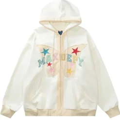Hoodies*Boogzel Clothing Butterfly Embroidery Zip Up Hoodie