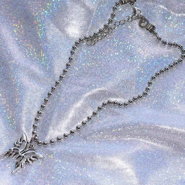 Necklaces & Chokers*Boogzel Clothing Butterfly Necklace Silver