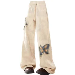 Pants & Trousers*Boogzel Clothing Butterfly Patch Wide-Leg Pants Beige