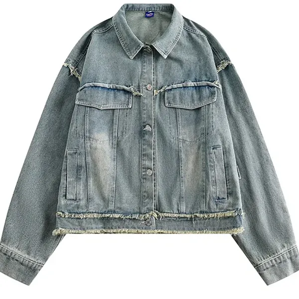 Coats & Jackets*Boogzel Clothing Butterfly Patch Y2K Denim Jacket Blue