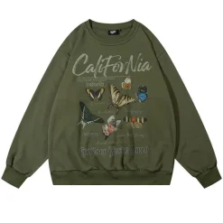 Sweatshirts*Boogzel Clothing Butterfly Print Aesthetic Sweatshirt