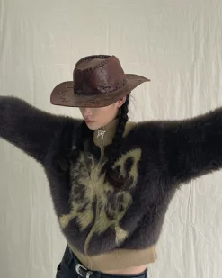 Coats & Jackets|Sweatshirts*Boogzel Clothing Butterfly Print Fuzzy Bomber