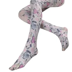 Other*Boogzel Clothing Butterfly Print Tights White/purple