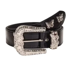 Belts & Chains*Boogzel Clothing Butterfly Rhinestone Y2K Belt Black