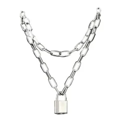 Necklaces & Chokers*Boogzel Clothing Cadet Sass Lock Necklace Silver