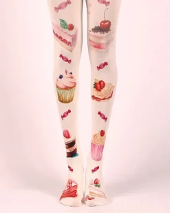 Other*Boogzel Clothing Cake Print Tights Pink