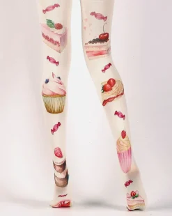 Other*Boogzel Clothing Cake Print Tights Pink