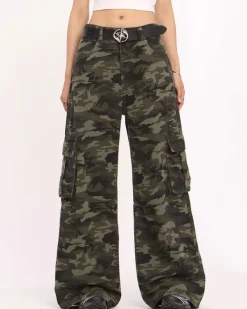 Pants & Trousers*Boogzel Clothing Camo Wide-Leg Cargo Pants Green