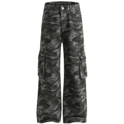 Pants & Trousers*Boogzel Clothing Camo Wide-Leg Cargo Pants Green