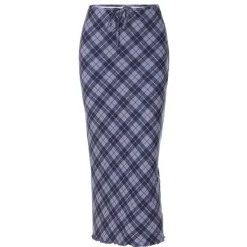 Skirts*Boogzel Clothing Campus Secrets Plaid Maxi Skirt Blue
