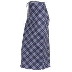 Skirts*Boogzel Clothing Campus Secrets Plaid Maxi Skirt Blue