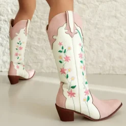 Mad|Boots / Platform Boots*Boogzel Clothing Canyon Town Floral Cowboy Boots Pink