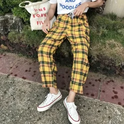 Pants & Trousers*Boogzel Clothing Casual Plaid Pants Yellow
