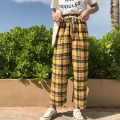 Pants & Trousers*Boogzel Clothing Casual Plaid Pants Yellow
