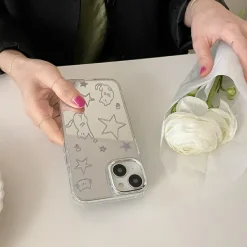 Iphone Cases*Boogzel Clothing Cat & Star iPhone Case Silver