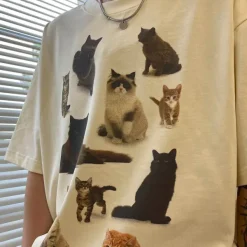 Aesthetic T-Shirts & Graphic Tees*Boogzel Clothing Cat Print Aesthetic T-Shirt