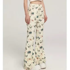 Pants & Trousers*Boogzel Clothing Cat Print Graphic Pants Beige