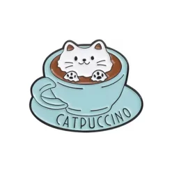 Other*Boogzel Clothing Catpuccino Brooch Pin Blue