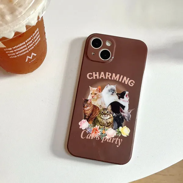 Iphone Cases*Boogzel Clothing Cat's Party iPhone Case Brown