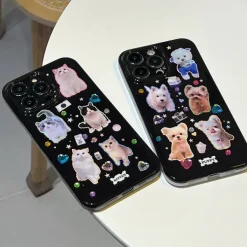 Iphone Cases*Boogzel Clothing Cats Rhinestone iPhone Case Black