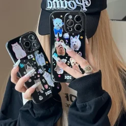 Iphone Cases*Boogzel Clothing Cats Rhinestone iPhone Case Black