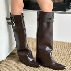 Boots / Platform Boots*Boogzel Clothing Catwalk Double Buckle Knee-High Boots